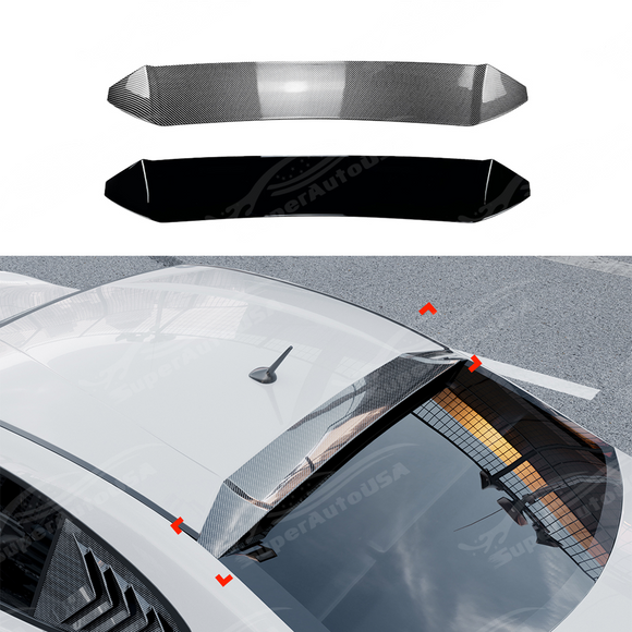 Detailed view showing the flush mount fitment against the 86/BRZ roofline and rear glass