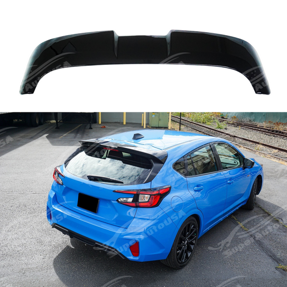 Rear spoiler wing on a 2023 Subaru Impreza RS