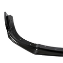 Close-up of the mirror-like gloss black finish on the Subaru STI front lip