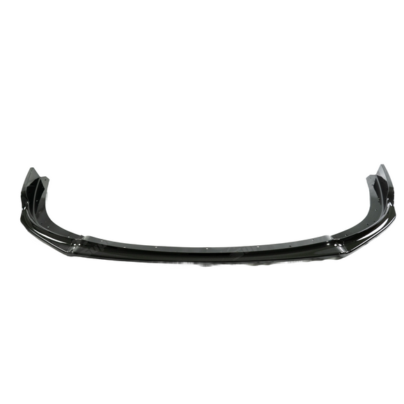 Direct front-facing view of the high-gloss black front lip for 2008-2010 STI