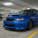 Durable high-impact ABS plastic construction of the STI gloss black front lip