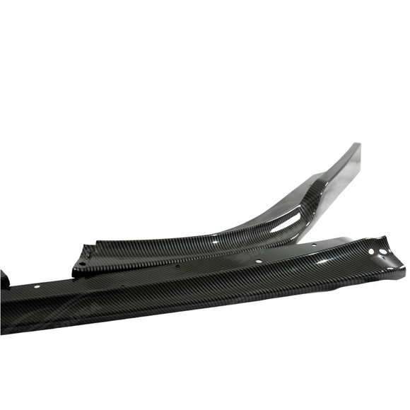 Sharp, clean lines of the SuperAutoUSA carbon print lip matching the STI's aggressive design