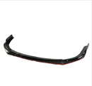 Red-accented gloss black splitter by SuperAutoUSA acting as a protective bumper barrier