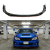 Standalone view of the uninstalled SuperAutoUSA gloss black front bumper splitter with red pinstripe