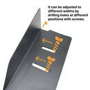 Uninstalled stainless steel front lip spoiler top view