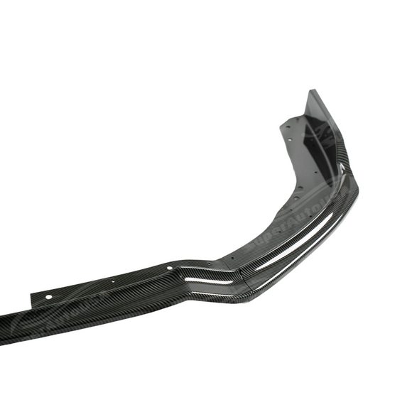 Low angle view showing the aggressive ground clearance of the WRX front lip