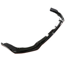 Close-up of the mirror-like gloss black finish and precision red trim edge on the STI splitter