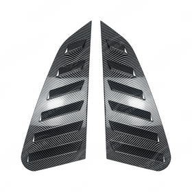 Detailed shot of the high-definition carbon fiber print weave on the GV window louvers
