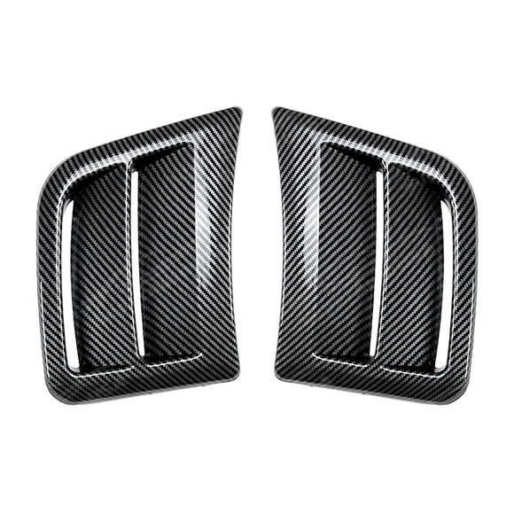 Standalone view of the uninstalled Carbon Print pair of front bumper side air vents for Subaru Impreza