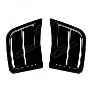Standalone view of the uninstalled Gloss Black pair of front bumper side air vents for Subaru Impreza