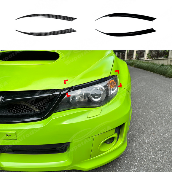 Direct front-facing view of the aggressive eyelid trim for 2008-2014 Subaru Impreza WRX