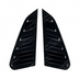 Close-up of the aggressive triple-slat vent design on the GV WRX gloss black window louvers