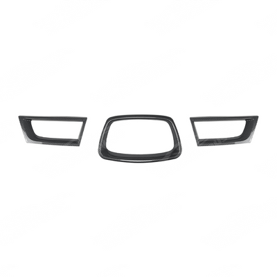 Detailed shot of the high-definition carbon fiber print weave on the 2006-2007 WRX grill overlays