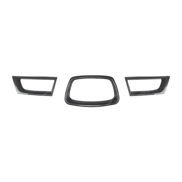 Detailed shot of the high-definition carbon fiber print weave on the 2006-2007 WRX grill overlays