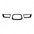 3-piece set of gloss black front grill frame overlay covers for 2006-2007 Subaru Impreza WRX STI