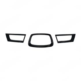 3-piece set of gloss black front grill frame overlay covers for 2006-2007 Subaru Impreza WRX STI