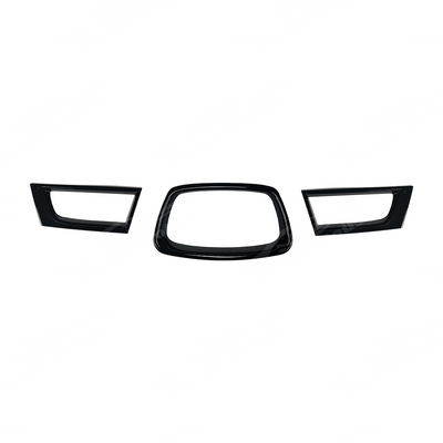 3-piece set of gloss black front grill frame overlay covers for 2006-2007 Subaru Impreza WRX STI