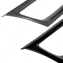 Visual comparison between gloss black and carbon print front grill overlays for the 9th Gen WRX