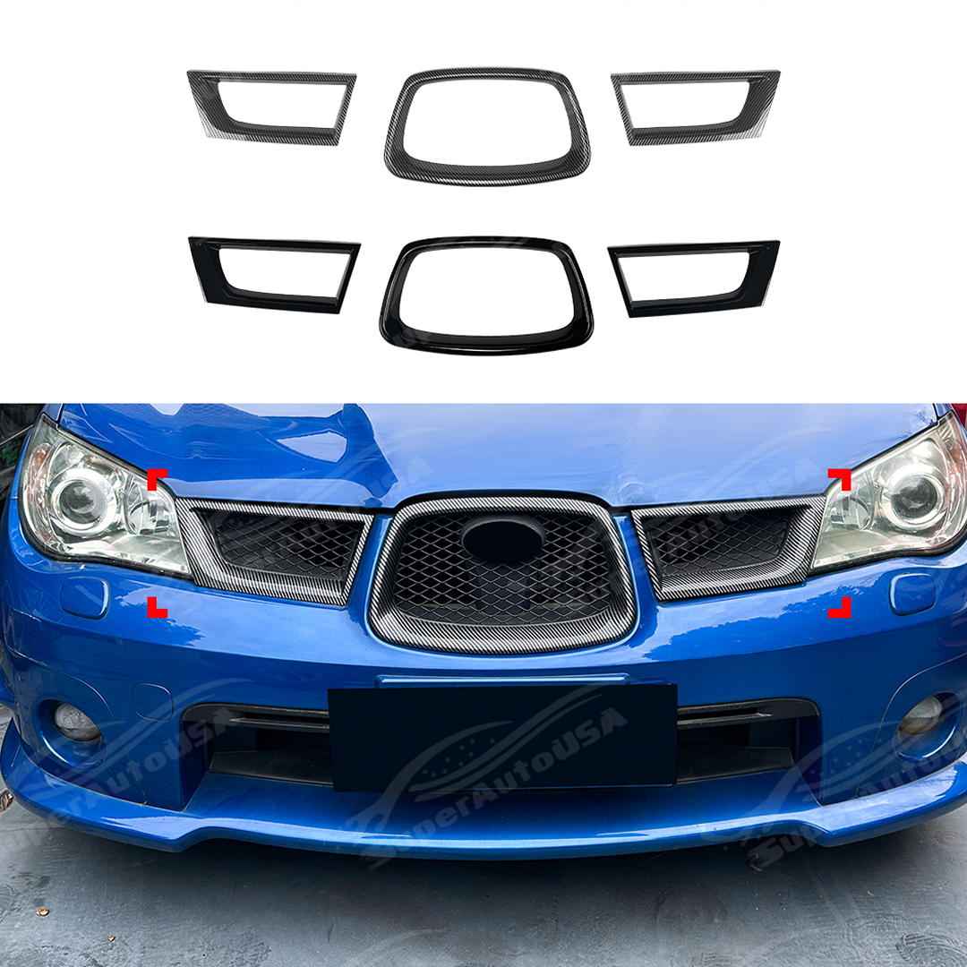 スバル WRX STI 2006-2007 フロントグリルカバー 2006-2007 Subaru Impreza WRX STI - Front Grill Overlay Covers