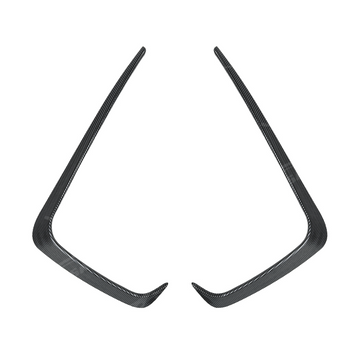 Detailed shot of the high-definition carbon fiber print weave on the VA fog light overlays