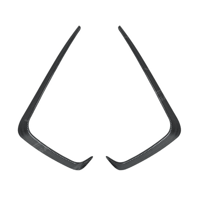 Detailed shot of the high-definition carbon fiber print weave on the VA fog light overlays