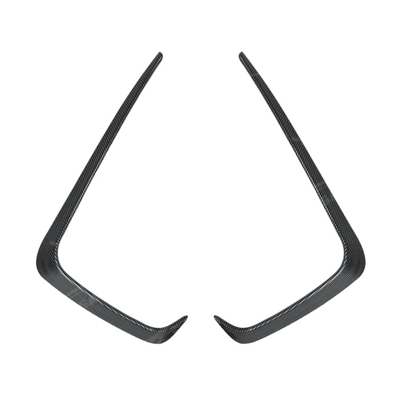 Detailed shot of the high-definition carbon fiber print weave on the VA fog light overlays