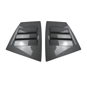 Detailed shot of the high-definition carbon fiber print weave on the VA window louvers