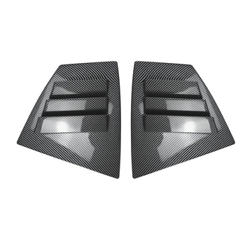 Detailed shot of the high-definition carbon fiber print weave on the VA window louvers
