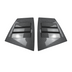 Detailed shot of the high-definition carbon fiber print weave on the VA window louvers