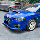 Gloss black JDM style front lip spoiler installed on a 2018 Subaru WRX STI VA