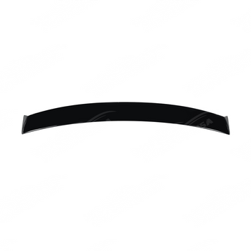Close-up of the mirror-finish gloss black coating on the VA chassis rear window trim