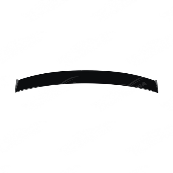 Close-up of the mirror-finish gloss black coating on the VA chassis rear window trim