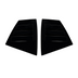 Close-up of the aggressive triple-slat vent design on the VA WRX gloss black louvers