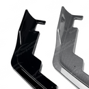 Visual comparison between gloss black and carbon print JDM style front lips for WRX VA