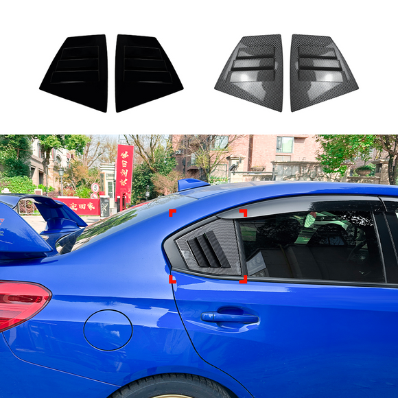 Close-up showing the flush edge-to-edge fitment of the louvers on the VA quarter window glass