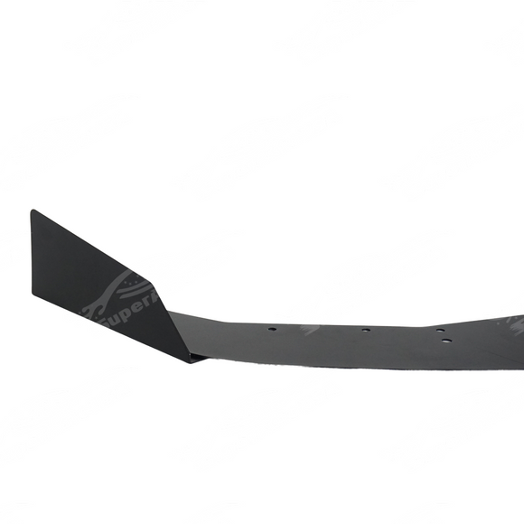 Aluminum front lip kit integrated on a black Subaru WRX VB