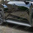 Underside view of aluminum rocker panel extension showing mounting