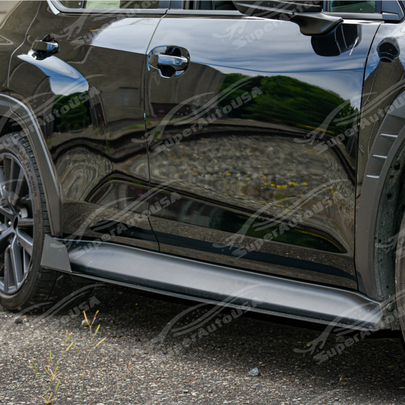 Underside view of aluminum rocker panel extension showing mounting
