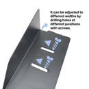 Uninstalled adjustable aluminum side body skirt splitter top view