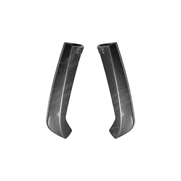 Detailed shot of the high-definition carbon fiber print weave on the VB rear bumper spats