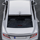 Sporty carbon fiber print visor providing a race-inspired look on a Ceramic White Subaru VB