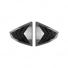 Detailed shot of the high-definition carbon fiber print weave on the VB window louvers
