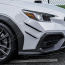 Side perspective highlighting the sleek, low-profile gloss black finish on the Subaru WRX