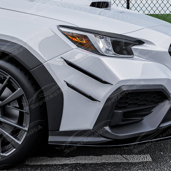 Side perspective highlighting the sleek, low-profile gloss black finish on the Subaru WRX