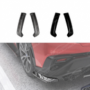 Pair of gloss black rear bumper spat aprons installed on a 2022 Subaru WRX VB