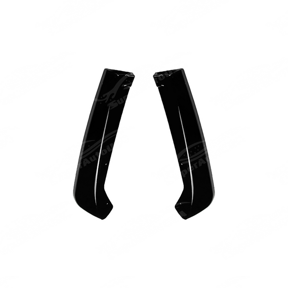 Close-up of the premium mirror-finish gloss black coating on the VB WRX rear spat extensions