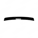 Close-up of the premium mirror-finish gloss black coating on the WRX rear window trim