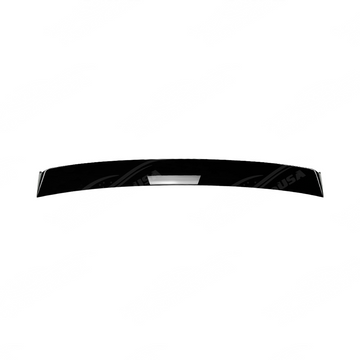 Close-up of the premium mirror-finish gloss black coating on the WRX rear window trim