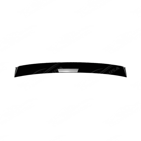 Close-up of the premium mirror-finish gloss black coating on the WRX rear window trim