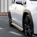 Gloss black STI style side skirt extensions installed on a 2022 Subaru WRX VB